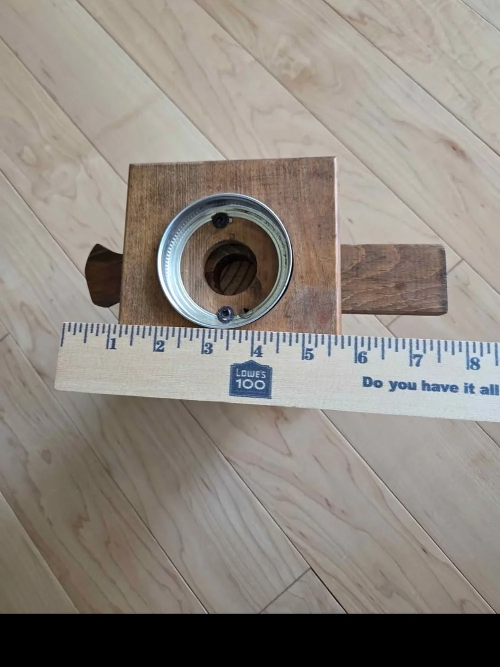Wooden mason jar candy dispenser